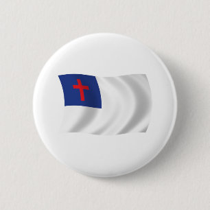 Christliche Religionsflagge Knopf Button