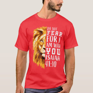 Christliche religiöse Bibelvers-Sprüche Löwe Angst T-Shirt