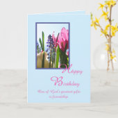 Christliche religiöse Geburtstagskarte — Frühjahrs Karte (Gelbe Blume)