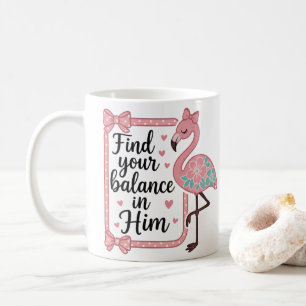 Christliche religiöse Glaubensbibel Verse Flamingo Kaffeetasse