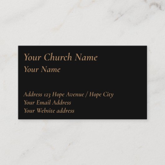Christliche religiöse Klasse Tan auf schwarzem Pas Visitenkarte (Vorderseite)