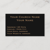 Christliche religiöse Klasse Tan auf schwarzem Pas Visitenkarte (Vorderseite)