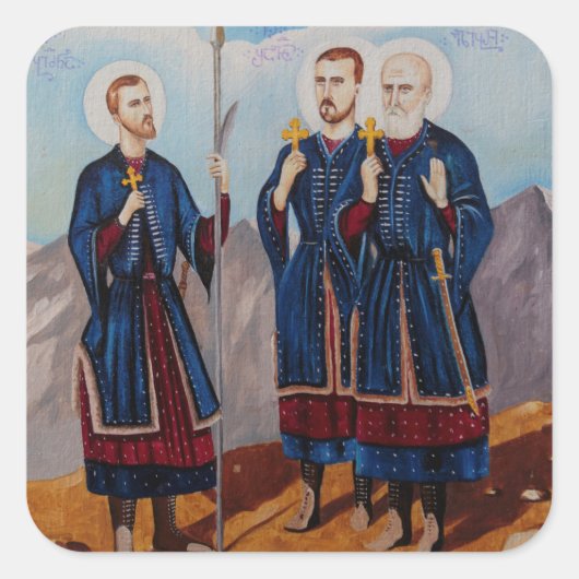 Christliche religiöse Kunstwerke Quadratischer Aufkleber (Vorderseite)
