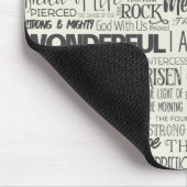 Christliche religiöse Namen Gottes Texttypografie Mousepad (Ecke)