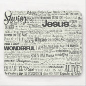Christliche religiöse Namen Gottes Texttypografie Mousepad (Vorne)