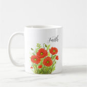Christliche Religiöse Rote Pfoten Aquarellblume Kaffeetasse (Links)