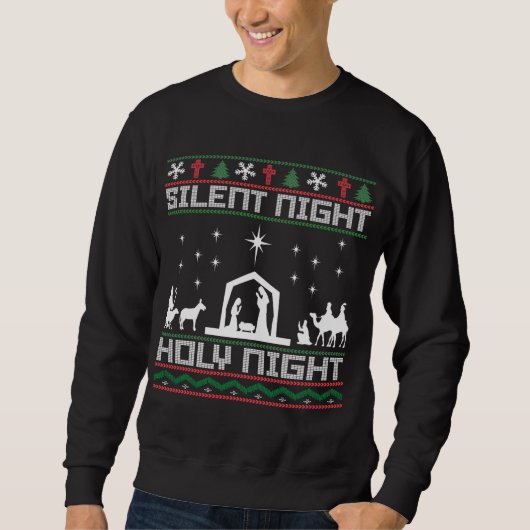 Christliche Religiöse Weihnachtskrone Sweatshirt (Vorderseite)