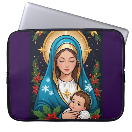 Christliche römisch-katholische Jungfrau Mary Weih Laptopschutzhülle (Vorderseite)