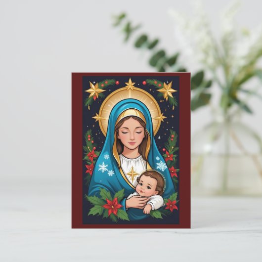 Christliche römisch-katholische Jungfrau Mary Weih Postkarte (Stehend Vorderseite)