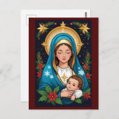 Christliche römisch-katholische Jungfrau Mary Weih Postkarte (Vorne/Hinten)