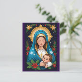 Christliche römisch-katholische Jungfrau Mary Weih Postkarte (Stehend Vorderseite)