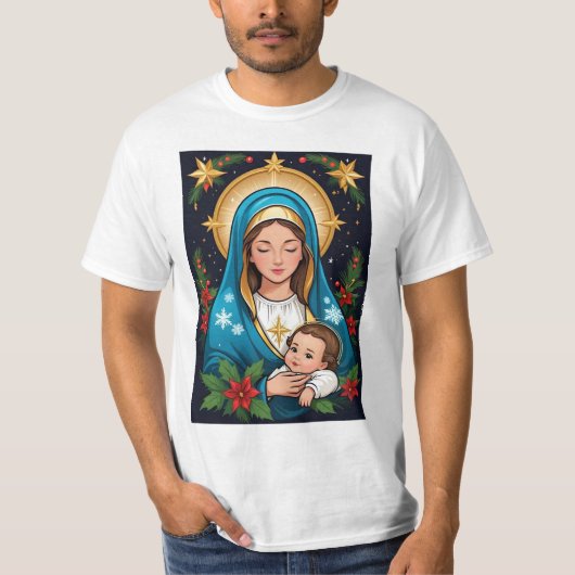 Christliche römisch-katholische Jungfrau Mary Weih T-Shirt (Vorderseite)