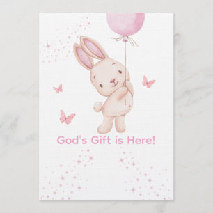 Christliche rosa Baby-Shower-Einladung für Mädchen Einladung