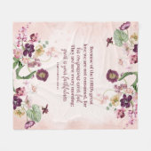Christliche rosa Blumen-Schrift Fleecedecke (Vorderseite (Horizontal))