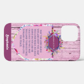 Christliche Rosa Blütenbibel Case-Mate iPhone Hülle (Rückseite (Horizontal))