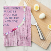 Christliche Rosa Blütenbibel Geschirrtuch (Viertel Falte)