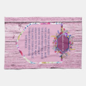 Christliche Rosa Blütenbibel Geschirrtuch (Horizontal)