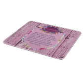 Christliche Rosa Blütenbibel Schneidebrett (Ecke)