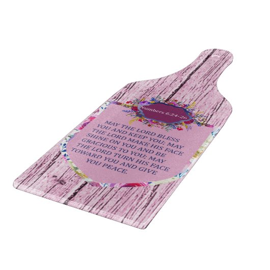 Christliche Rosa Blütenbibel Schneidebrett (Ecke)