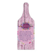 Christliche Rosa Blütenbibel Schneidebrett (Vorderseite)