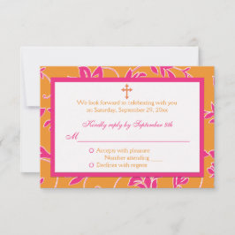 Christliche rosa Mandarine, florale RSVP-Karte Einladung