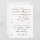 Christliche Rosa Orchidee und Cross Weditation Einladung (Vorne/Hinten)