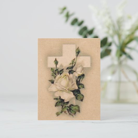 Christliche Rose Postkarte (Stehend Vorderseite)