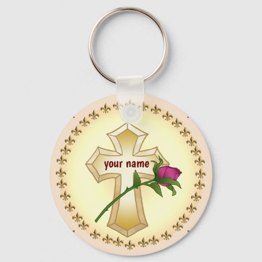 Christliche Rose Schlüsselanhänger (Vorderseite)