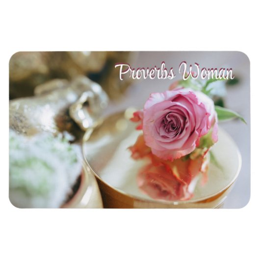 Christliche Rose und Sprichwörter Magnet (Horizontal)