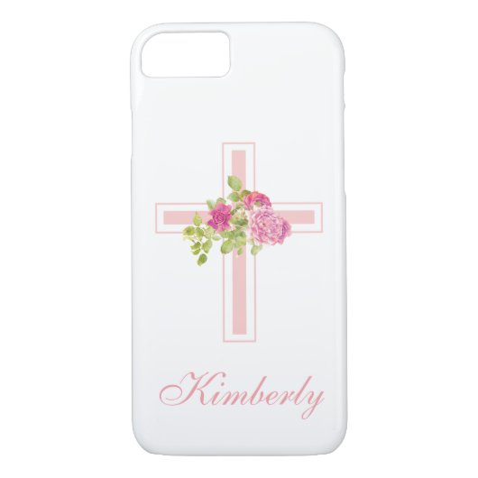 Christliche Rosenrosen Mit Monogramm Case-Mate iPhone Hülle (Rückseite)