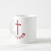 Christliche Rotes Kreuz-Typografie Kaffeetasse (Vorderseite Links)