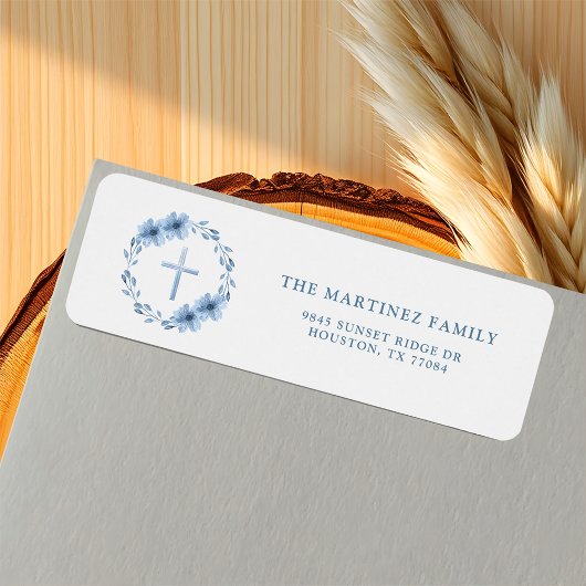 Christliche Rücksendeadresse von Dusty Blue Floral