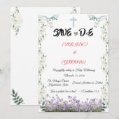 Christliche "Save the Date"-Karte mit Kreuz Save The Date (Vorne/Hinten)