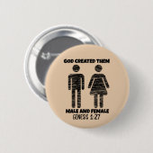 Christliche SCHALTFLÄCHEN FÜR MÄNNER UND FRAUEN Button (Vorne & Hinten)
