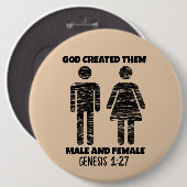 Christliche SCHALTFLÄCHEN FÜR MÄNNER UND FRAUEN Button (Vorne & Hinten)