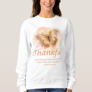 Christliche Schmetterlingsbibel für Frauen: dankb Sweatshirt