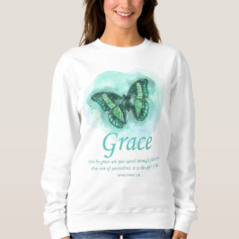 Christliche Schmetterlingsbibel für Frauen: Grab Sweatshirt