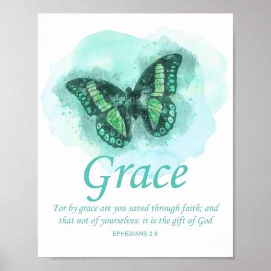 Christliche Schmetterlingsbibel für Frauen: Grace Poster (Vorne)
