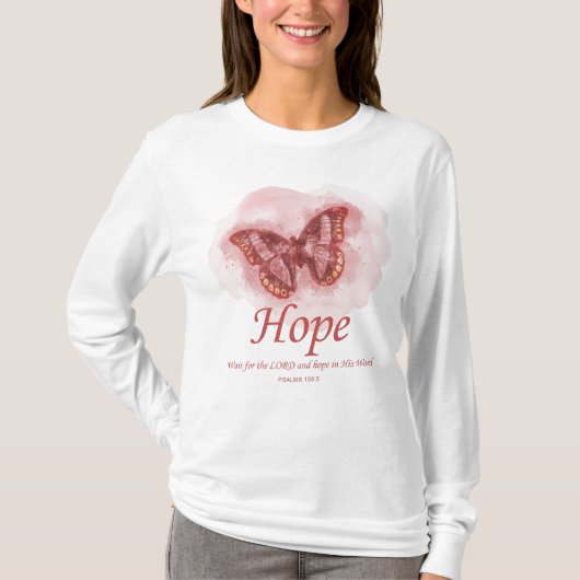 Christliche Schmetterlingsbibel für Frauen:Hoffnun T-Shirt (Vorderseite)