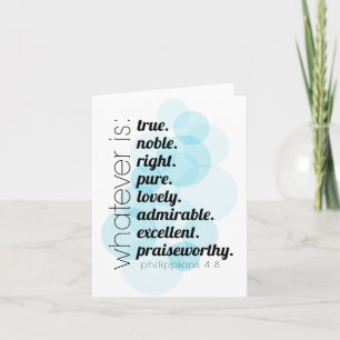 Christliche Schreibwaren Philippinen 4:8, was auch Karte