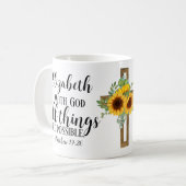 Christliche Schrift Alle Dinge sind möglich Kaffeetasse (Vorderseite Links)