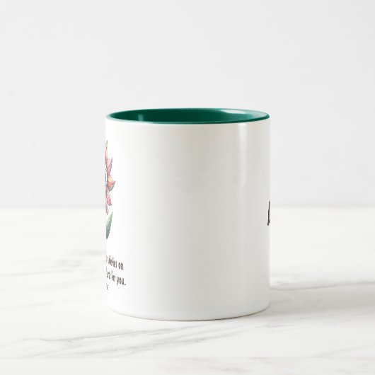 Christliche Schrift Angst Niedliche Blume Zweifarbige Tasse (Mittel)