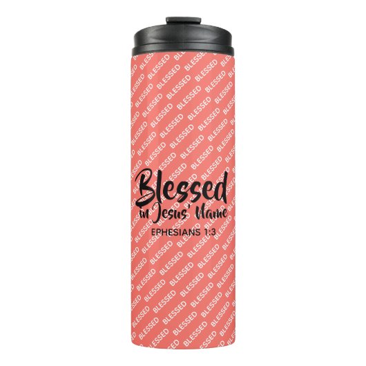 CHRISTLICHE Schrift BLESSED Coral Thermosbecher (Vorderseite)