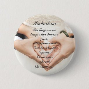Christliche Schrift Hochzeitsfoto  Button