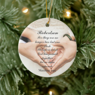 Christliche Schrift Hochzeitsfoto  Keramik Ornament