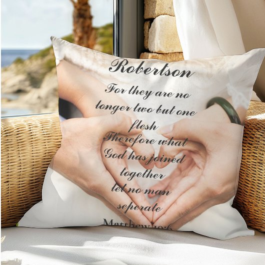 Christliche Schrift Hochzeitsfoto  Kissen