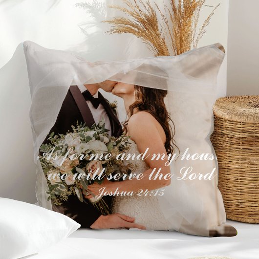 Christliche Schrift Hochzeitsfoto Kissen