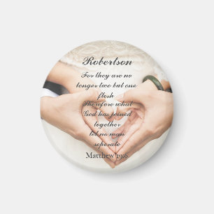 Christliche Schrift Hochzeitsfoto  Magnet