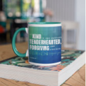 Christliche Schrift ist freundlich blau grün Tasse