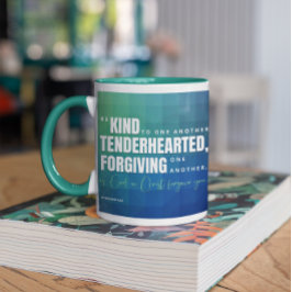 Christliche Schrift ist freundlich blau grün Tasse
